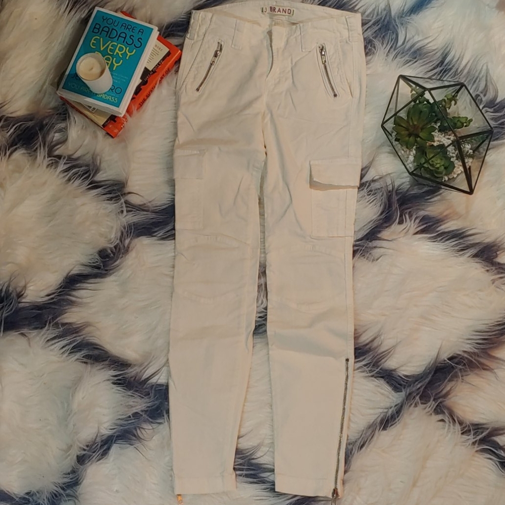 J Brand White Cargo Skinny Jeans